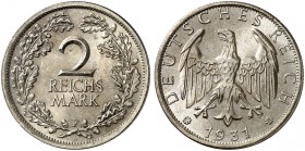 KURS - UND GEDENKMÜNZEN. J. 320, EPA 2/75 
2 RM 1931 F. winz. Kr., St