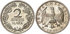 KURS - UND GEDENKMÜNZEN. J. 320, EPA 2/75 
2 RM 1931 G. winz. Kr., f. St