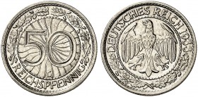 KURS - UND GEDENKMÜNZEN. J. 324, EPA 51 
50 Reichspfennig 1933 G. R ! vz