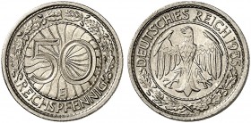 KURS - UND GEDENKMÜNZEN. J. 324, EPA 51 
50 Reichspfennig 1935 E. R ! vz - St