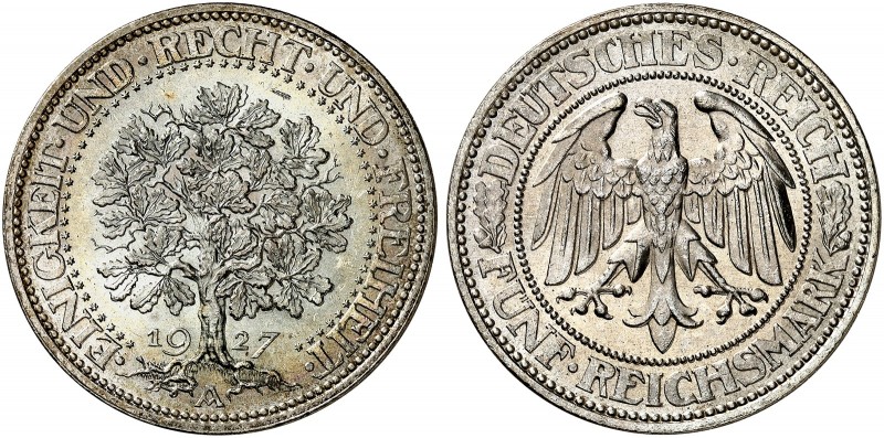 KURS - UND GEDENKMÜNZEN. 5 RM - Kursmünze "Eichbaum". J. 331, EPA 5/64 
5 RM 19...