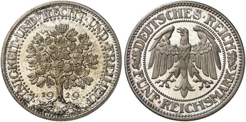 KURS - UND GEDENKMÜNZEN. 5 RM - Kursmünze "Eichbaum". J. 331, EPA 5/64 
5 RM 19...