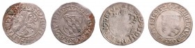 Albrecht IV. 1465 - 1508
Deutschland, Bayern. Lot. 2 Stück Batzen 1506
a. ca 1,82g
Hahn 7
f.ss - ss