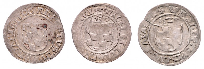 Wilhelm IV. 1516 - 1545
Deutschland, Bayern. Lot. 3 Stück 1/2 Batzen 1525
a. ca ...