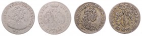 Friedrich Wilhelm 1640 - 1688
Deutschland, Brandenburg-Preußen. Lot. 2 Stück 6 Gröscher 1687
a. ca 3,46g
s/f.ss