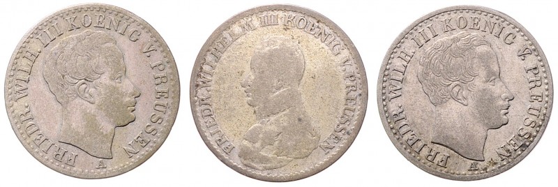Friedrich Wilhelm III. 1797 - 1840
Deutschland, Brandenburg-Preußen. Lot. 3 Stüc...