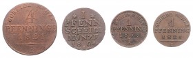 Diverse
Deutschland, Brandenburg-Preußen. Lot. 4 Stück diverse Nominale
ges. 10,48g
AKS 32,35, Jaeger 1b.
ss
