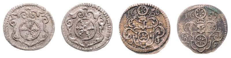 Stadt
Deutschland, Erfurt. Lot. 4 Stück Dreier 1656
a. ca 0,69g
ss