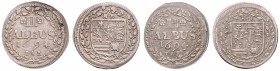 Ernst Ludwig 1678 - 1739
Deutschland, Hessen. Lot. 2 Stück II Albus 1694
1,79g
ss