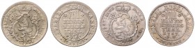 Ernst Ludwig 1678 - 1739
Deutschland, Hessen. Lot. 2 Stück 1/8 Taler 1767
ges. 9,34g
Schön 114
ss