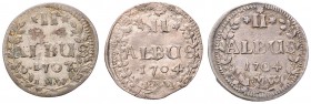 Johann Wilhelm 1690 - 1716
Deutschland, Pfalz. Lot. 3 Stück II Albus 1604/07
ges. 5,39g
Schön 3
ss