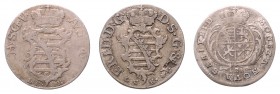 Georg Friedrich III. 1732 - 1772
Deutschland, Sachsen-Gotha-Altenburg. Lot. 3 Stück 1/24 Taler 1762/63/64
a. ca 2,06g
Schön 79, 80.
f.ss/ss