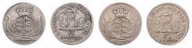 Friedrich I. 1806 - 1816
Deutschland, Württemberg. Lot. 2 Stück VI Kreuzer 1809
a. ca 2,08g
AKS 51, Jaeger 9
ss