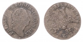 Friedrich II. 1740 - 1786
Deutschland nach Regionen/Städten und Jahreszahlen geordnet, Brandenburg-Preußen. 3 Kreuzer, 1781. E
1,71g
f.ss