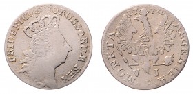 Friedrich II. 1740 - 1786
Deutschland nach Regionen/Städten und Jahreszahlen geordnet, Brandenburg-Preußen. IV Gröscher, 1774. 2,78g
s