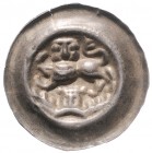 Albrecht Magnus 1252 - 1279
Deutschland nach Regionen/Städten und Jahreszahlen geordnet, Braunschweig. Brakteat, o. Jahr. Löwe nach links über Mauer m...