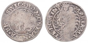 Stadt
Deutschland nach Regionen/Städten und Jahreszahlen geordnet, Braunschweig. Mariengroschen, 1550. 0,56g
Jesse 23
Prägeschwäche.
s