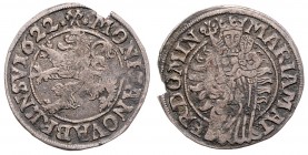 Stadt
Deutschland nach Regionen/Städten und Jahreszahlen geordnet, Braunschweig. Mariengroschen, 1622. 1,50g
Jesse 207
Sf. am Rand.
ss