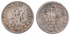 Georg Ludwig 1698 - 1714
Deutschland nach Regionen/Städten und Jahreszahlen geordnet, Braunschweig. 2 Mariengroschen, 1708. 1,09g
Schön 2
ss