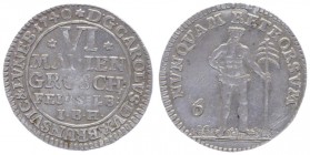 Georg II. 1727 - 1760
Deutschland nach Regionen/Städten und Jahreszahlen geordnet, Braunschweig. 6 Mariengroschen, 1740. 3,29g
Welter 2617
vz/vz+