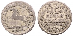 Karl I. 1735 - 1780
Deutschland nach Regionen/Städten und Jahreszahlen geordnet, Braunschweig-Wolfenbüttel. 1/12 Taler, 1773. 3,15g
Welter 2757
ss