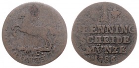 Karl Wilhelm Ferdinand 1780 - 1806
Deutschland nach Regionen/Städten und Jahreszahlen geordnet, Braunschweig-Wolfenbüttel. 1 Pfennig, 1786. 5,08g
Welt...