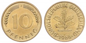 Republik
Deutschland nach Regionen/Städten und Jahreszahlen geordnet, BRD. 10 Reichspfennig, 1966 J. 4,00g
Jaeger 383
stgl