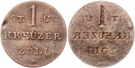 Stadt
Deutschland nach Regionen/Städten und Jahreszahlen geordnet, Coburg. Cu - Zollmarke zu 1 Kreuzer, o. Jahr. einseitig
1,03g
Merseburger 3396, Neu...