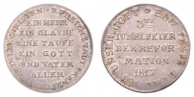 Stadt
Deutschland nach Regionen/Städten und Jahreszahlen geordnet, Frankfurt. Gedenkmünze, 1817. 4,62g
J&F. 1015
vz/stgl