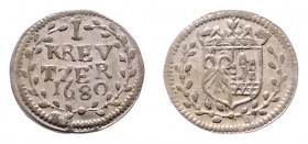 Hans Eitel Diede zum Fürstenstein 1671 - 1685
Deutschland nach Regionen/Städten und Jahreszahlen geordnet, Friedberg, Reichsburg. 1 Kreuzer, 1680. 0,4...