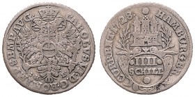 Stadt
Deutschland nach Regionen/Städten und Jahreszahlen geordnet, Hamburg. Schilling, o. Jahr. 2,93g
Jesse 521
f.ss