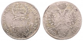 Stadt
Deutschland nach Regionen/Städten und Jahreszahlen geordnet, Hamburg. 33 Schilling, 1748. 17,94g
Behrens 297 a, Jaeger 14
f.ss