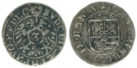 Johann Reinhard 1599 - 1625
Deutschland nach Regionen/Städten und Jahreszahlen geordnet, Hanau-Lichtenberg. 3 Kreuzer, 1606. 1,51g
Such. 374
ss
