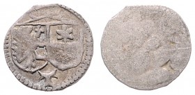 Wilhelm V. 1495 - 1559
Deutschland nach Regionen/Städten und Jahreszahlen geordnet, Henneberg. Pfennig, o. Jahr. 0,34g
Schulten 1171
s/ss