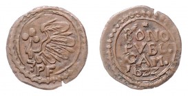 Stadt
Deutschland nach Regionen/Städten und Jahreszahlen geordnet, Kamenz. Kupferdreier, 1622. 0,47g
Mers. 2752, Neum. 9460.
vz