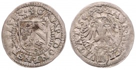 Stadt
Deutschland nach Regionen/Städten und Jahreszahlen geordnet, Kempten. 1/2 Batzen, 1512. 2,12g
Nau 34
f.ss/ss