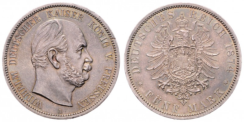 Wilhelm I. 1861 - 1886
II. Deutsches Kaiserreich 1871 - 1918, Preussen. 5 Mark, ...