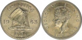 Georg VI. 1936-1952
Fiji Islands. Shilling, 1943 S. San Francisco
5,65g
KM 12a
stgl