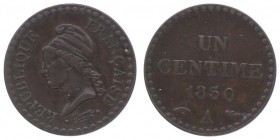 Dritte Republik 1871 - 1940
Frankreich. 1 Centime, 1850. Paris
1,98g
Gadoury 84
f.vz