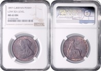 Victoria 1876 - 1901
Großbritannien. Penny, 1897. nigher tide Sea, in NGC Holder.
Birmingham
9,23g
KM 780, Spink 3961B.
MS 63 BN