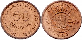 Portugiesische Kolonie
Guinea - Bissau. 50 Centavos, 1952. Lissabon
4,00g
KM 8
stgl
