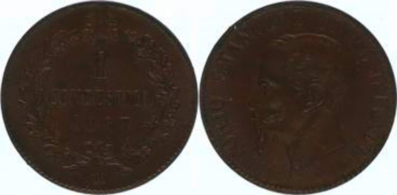 Vittorio Emanuell II. 1861-1878
Italien, Königreich. Centesimo, 1867 M. Mailand
...