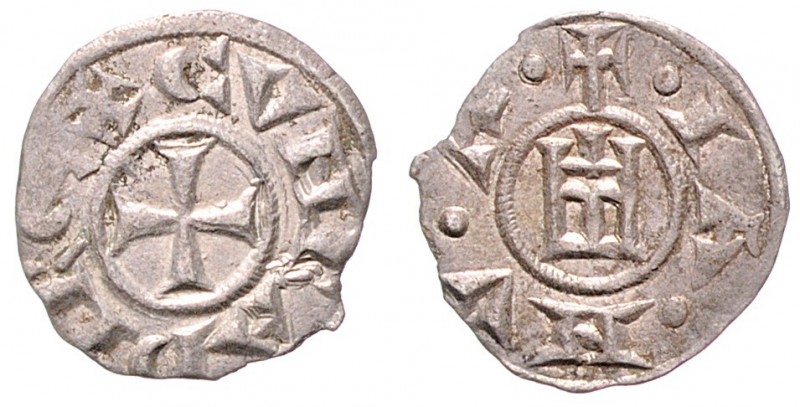 Republik 1149 - 1252
Italien, Genua. Denar, o. Jahr. Stadttor / Kreuz.
0,73g
vz