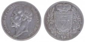 Johann II. 1858 - 1929
Liechtenstein. 1/2 Franken, 1924. 2,47g
HMZ 2-1382a
ss