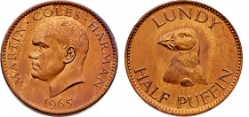Martin Coles Harman
Lundy. Cu Probeprägung zu 1/2 Puffin, 1965. 5,54g
KM TN3
stgl
