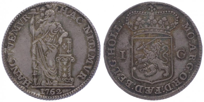 Unbestimmt
Niederlande, Holland. Gulden, 1762. 10,57g
Ned.Munt. 2.18.83.
f.vz