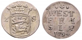 Unbestimmt
Niederlande, Westfriesland. 2 Stuiver, 1794. 1,43g
KM-106.2
ss+