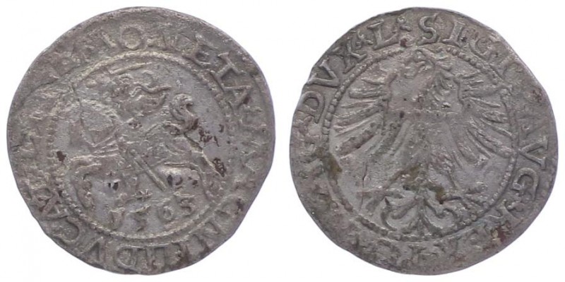 Sigismund August 1547 - 1572
Polen. Halbgroschen, 1563. 1,13g
Gumowski 604
ss/vz