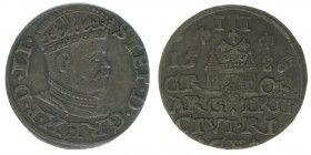 Stephan Bathory 1576 - 1586
Polen. 3 Kreuzer, 1586. Riga
2,26g
Gumowski 814.
ss