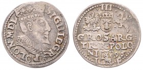 Sigismund III. Wasa 1587 - 1632
Polen. 3 Gröscher, 1596. 2,32g
Gum. 1035
ss